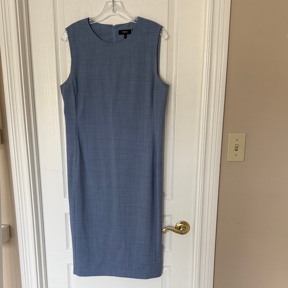 Theory Sleeveless Light Blue Slim Dress Size 12